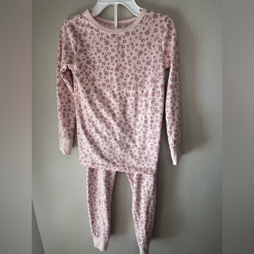 Cloud Island Matching Pink Floral Long Sleeve Shirt & Pants Pajama Set Size 4T